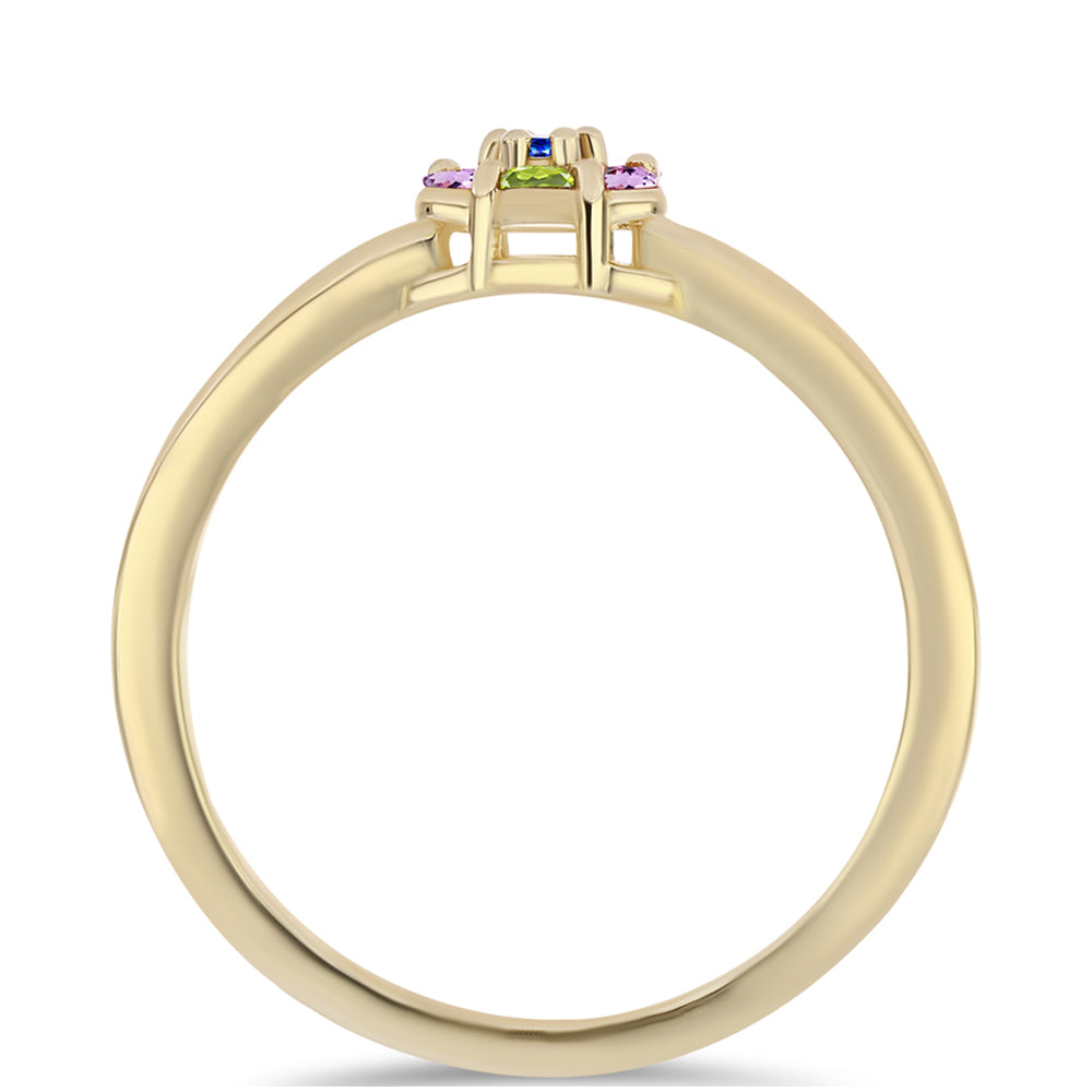 Inel din Argint 925 Placat cu Aur ( 2.07 grame ) cu Safir Curcubeu 0.29 Carate