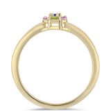 Inel din Argint 925 Placat cu Aur ( 2.07 grame ) cu Safir Curcubeu 0.29 Carate