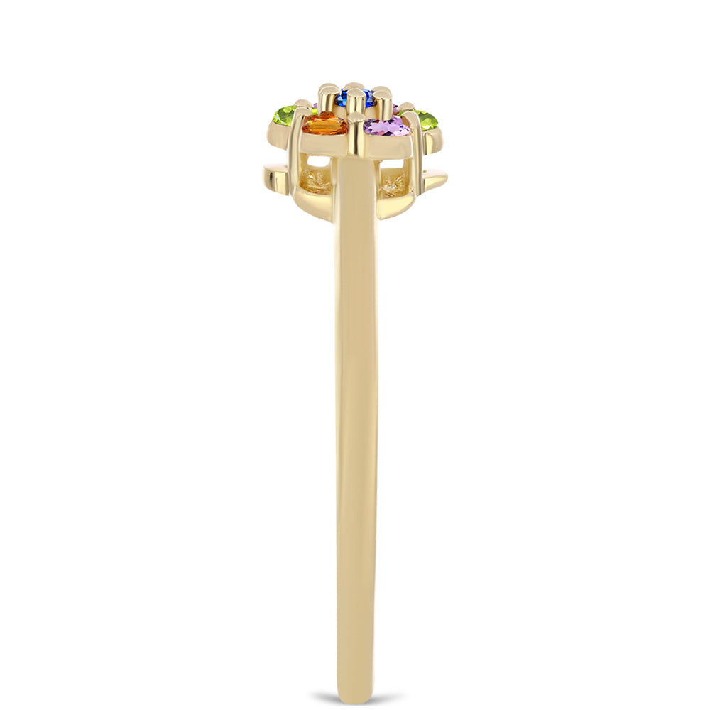 Inel din Argint 925 Placat cu Aur ( 2.07 grame ) cu Safir Curcubeu 0.29 Carate