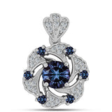 Pandantiv din Argint 925 ( 2.07 grame ) cu Moissanite Violet Imperial și Topaz Alb 1.39 Carate