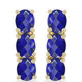 Cercei din Argint 925 Placat cu Aur ( 3.14 grame ) cu Lapis Lazuli 2.16 Carate