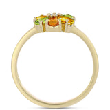 Inel din Argint 925 Placat cu Aur ( 2.14 grame ) cu Safir Curcubeu și Topaz Alb 1.16 Carate