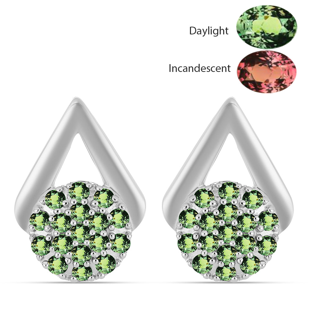 Cercei din Argint 925 ( 3.71 grame ) cu Alexandrit Natural 0.61 Carate