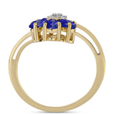 Inel din Argint 925 Placat cu Aur ( 3.75 grame ) cu Lapis Lazuli și Topaz Alb 1.27 Carate