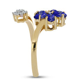 Inel din Argint 925 Placat cu Aur ( 3.75 grame ) cu Lapis Lazuli și Topaz Alb 1.27 Carate
