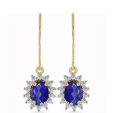 Cercei din Argint 925 Placat cu Aur ( 2.1 grame ) cu Lapis Lazuli și Topaz Alb 2.07 Carate