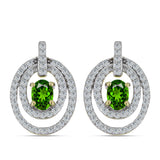 Cercei din Argint 925 Placat cu Aur ( 4.15 grame ) cu Safir Curcubeu și Topaz Alb 1.82 Carate