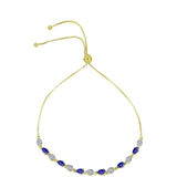 Brățară din Argint 925 Placat cu Aur ( 4.56 grame ) cu Lapis Lazuli și Topaz Alb 1.58 Carate