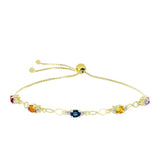 Brățară din Argint 925 Placat cu Aur ( 3.61 grame ) cu Safir Curcubeu și Topaz Alb 1.35 Carate
