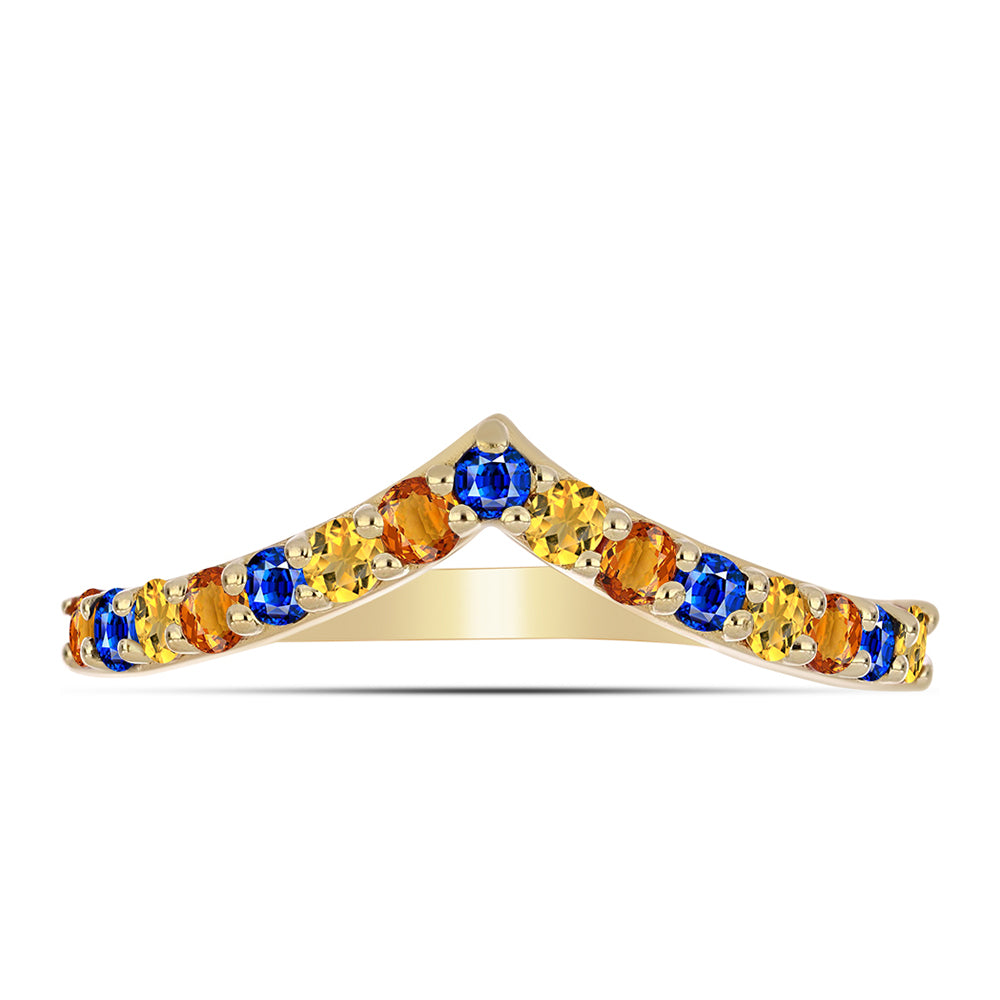 Inel din Argint 925 Placat cu Aur ( 1.95 grame ) cu Safir Curcubeu 0.76 Carate