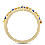 Inel din Argint 925 Placat cu Aur ( 1.95 grame ) cu Safir Curcubeu 0.76 Carate