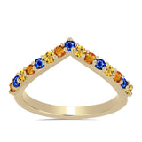 Inel din Argint 925 Placat cu Aur ( 1.95 grame ) cu Safir Curcubeu 0.76 Carate