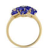 Inel din Argint 925 Placat cu Aur ( 3.25 grame ) cu Lapis Lazuli și Topaz Alb 2.69 Carate