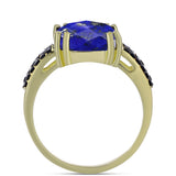 Inel din Argint 925 Placat cu Aur ( 3.83 grame ) cu Lapis Lazuli și Spinel Negru 6.41 Carate