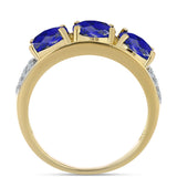 Inel din Argint 925 Placat cu Aur ( 3.66 grame ) cu Lapis Lazuli și Topaz Alb 2.65 Carate