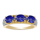 Inel din Argint 925 Placat cu Aur ( 3.66 grame ) cu Lapis Lazuli și Topaz Alb 2.65 Carate