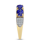 Inel din Argint 925 Placat cu Aur ( 3.66 grame ) cu Lapis Lazuli și Topaz Alb 2.65 Carate