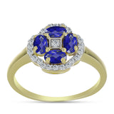 Inel din Argint 925 Placat cu Aur ( 2.81 grame ) cu Lapis Lazuli și Topaz Alb 1.24 Carate