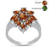 Inel din Argint 925 ( 3.88 grame ) cu Zultanit Anatolian Certificat cultivat în laborator și Topaz Alb 3.12 Carate