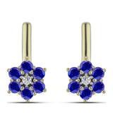 Cercei din Argint 925 Placat cu Aur ( 3 grame ) cu Lapis Lazuli și Topaz Alb 0.64 Carate