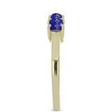 Inel din Argint 925 Placat cu Aur ( 2.18 grame ) cu Lapis Lazuli și Topaz Alb 0.72 Carate