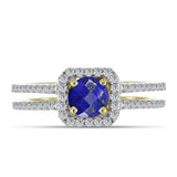 Inel din Argint 925 Placat cu Aur ( 3.05 grame ) cu Lapis Lazuli și Topaz Alb 1.34 Carate