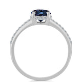 Inel din Argint 925 ( 1.94 grame ) cu Moissanite Violet Imperial și Topaz Alb 1.51 Carate