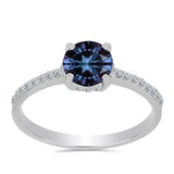Inel din Argint 925 ( 1.94 grame ) cu Moissanite Violet Imperial și Topaz Alb 1.51 Carate