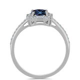 Inel din Argint 925 ( 1.86 grame ) cu Moissanite Violet Imperial și Zircon Alb 1.73 Carate