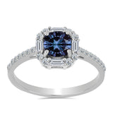 Inel din Argint 925 ( 1.86 grame ) cu Moissanite Violet Imperial și Zircon Alb 1.73 Carate