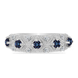 Inel din Argint 925 ( 3.12 grame ) cu Moissanite Violet Imperial și Topaz Alb 0.76 Carate