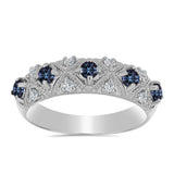 Inel din Argint 925 ( 3.12 grame ) cu Moissanite Violet Imperial și Topaz Alb 0.76 Carate