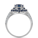 Inel din Argint 925 ( 4.47 grame ) cu Moissanite Violet Imperial și Topaz Alb 2.19 Carate