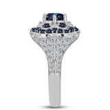 Inel din Argint 925 ( 4.47 grame ) cu Moissanite Violet Imperial și Topaz Alb 2.19 Carate