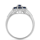 Inel din Argint 925 ( 4.85 grame ) cu Moissanite Violet Imperial și Topaz Alb 0.77 Carate