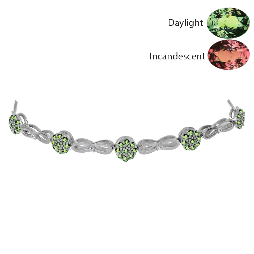 Brățară din Argint 925 ( 5.54 grame ) cu Alexandrit Natural și Topaz Alb 0.92 Carate