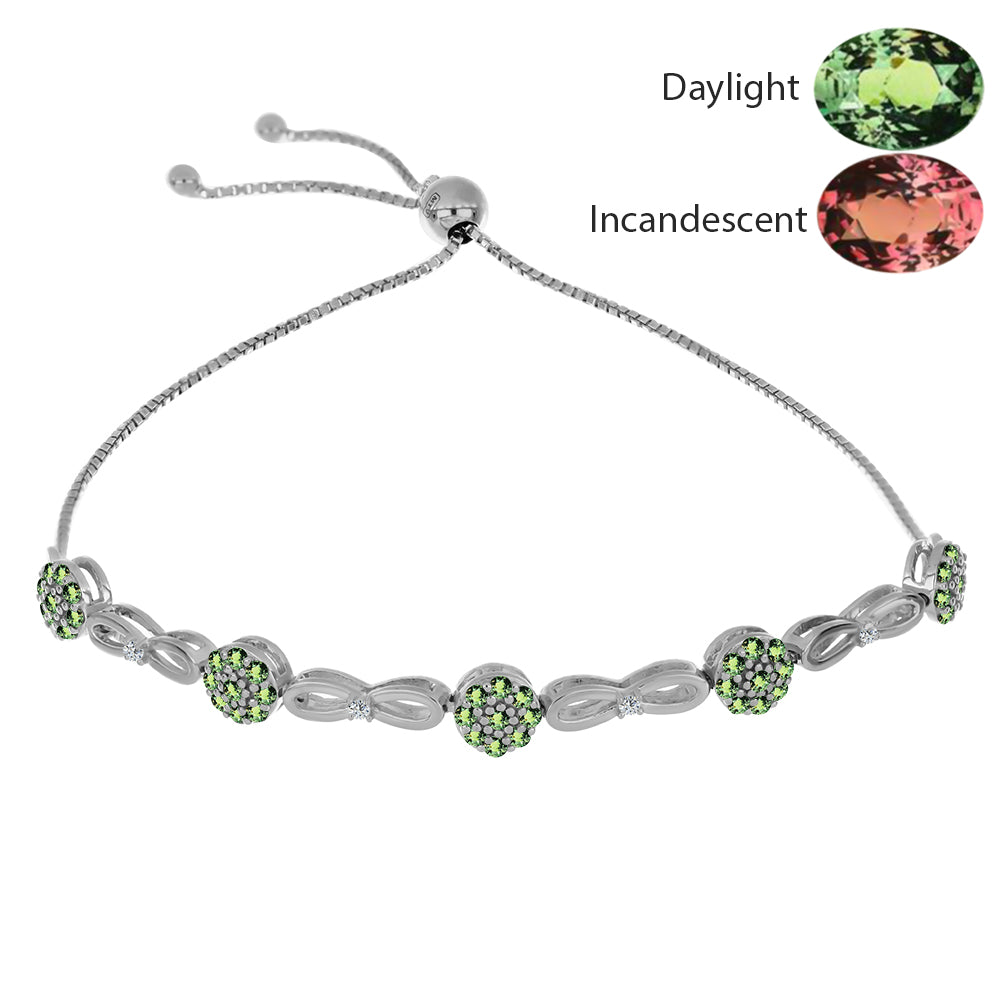 Brățară din Argint 925 ( 5.54 grame ) cu Alexandrit Natural și Topaz Alb 0.92 Carate