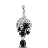 Pandantiv din Argint 925 ( 2 grame ) cu Obsidian și Topaz Alb 1.86 Carate