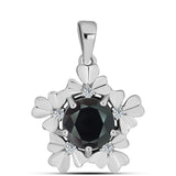 Pandantiv din Argint 925 ( 2.28 grame ) cu Obsidian și Topaz Alb 1.76 Carate