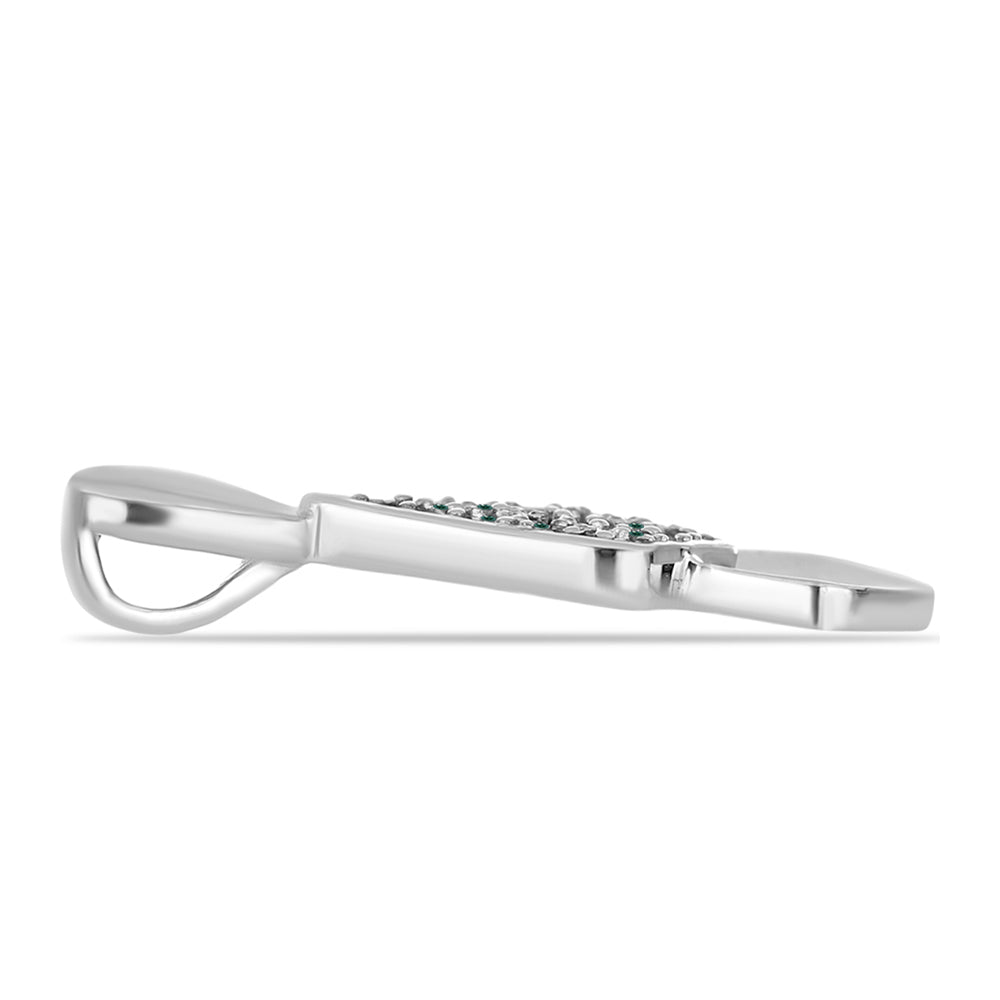 Pandantiv din Argint 925 ( 1.97 grame ) cu Moissanite verde-albăstrui marin 0.26 Carate