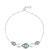 Brățară din Argint 925 ( 5.06 grame ) cu Moissanite verde-albăstrui marin 0.59 Carate