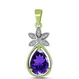 Pandantiv din Argint 925 Placat cu Aur ( 1.42 grame ) cu Ametist Marocan și Topaz Alb 1.75 Carate