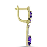 Cercei din Argint 925 Placat cu Aur ( 4.34 grame ) cu Ametist Marocan și Topaz Alb 3.81 Carate