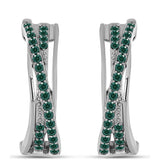 Cercei din Argint 925 ( 5.42 grame ) cu Moissanite verde-albăstrui marin 0.5 Carate