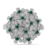 Inel din Argint 925 ( 6.87 grame ) cu Moissanite verde-albăstrui marin 0.38 Carate