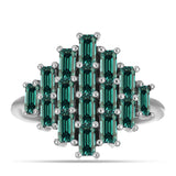 Inel din Argint 925 ( 3.92 grame ) cu Moissanite verde-albăstrui marin 1.83 Carate