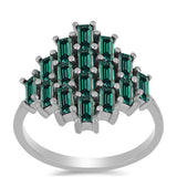 Inel din Argint 925 ( 3.92 grame ) cu Moissanite verde-albăstrui marin 1.83 Carate