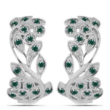 Cercei din Argint 925 ( 6.07 grame ) cu Moissanite verde-albăstrui marin 0.32 Carate