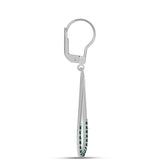 Cercei din Argint 925 ( 3.11 grame ) cu Moissanite verde-albăstrui marin 0.5 Carate