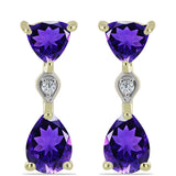 Cercei din Argint 925 Placat cu Aur ( 3 grame ) cu Ametist Marocan și Topaz Alb 2.13 Carate